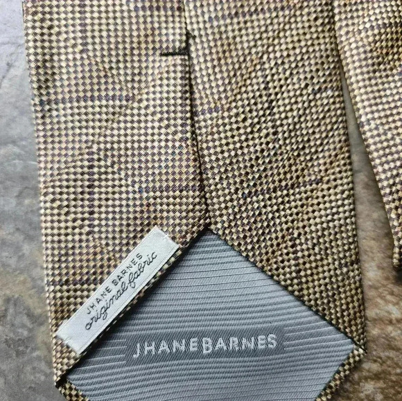 Jhane Barnes Tie Geometric Print 100% Silk - Picture 5 of 5